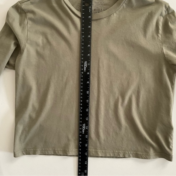 Volcom Farm to Yarn Long Sleeve Crop Tee XS Green Organic Cotton Long Sleeve Top - Picture 4 of 8